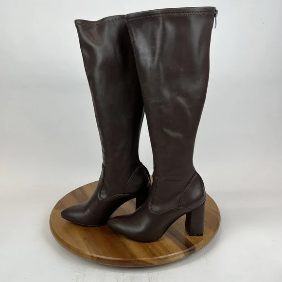 Womens Franco Sarto Kathrine Dark Brown Faux Leather Riding Boots Size 6 M WC - Picture 2 of 10